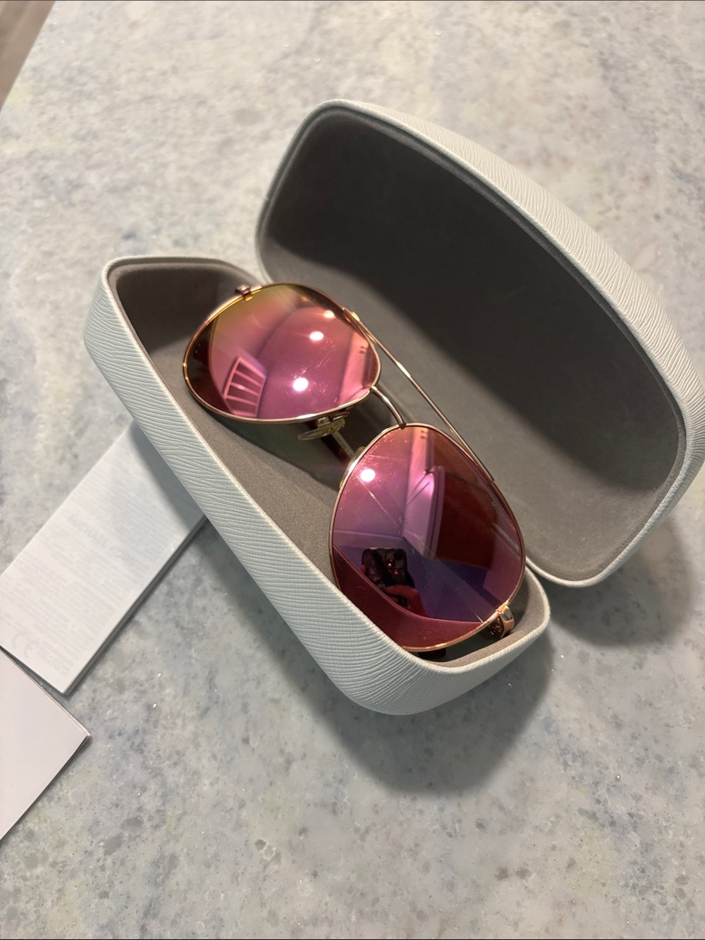 Michael Kors Rose Gold Mirrored Aviator Sunglasses - Picture 2 of 12